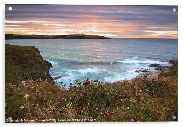 Cornish Sunset Acrylic by Graham Custance