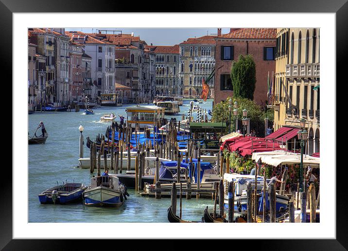 The Busy Grand Canal Framed Mounted Print by Tom Gomez