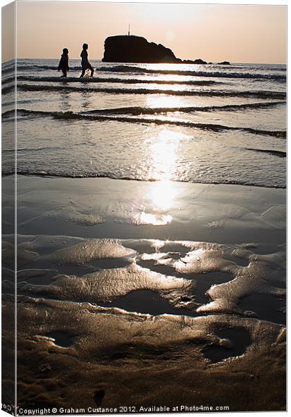 A Walk on the Beach Canvas Print by Graham Custance
