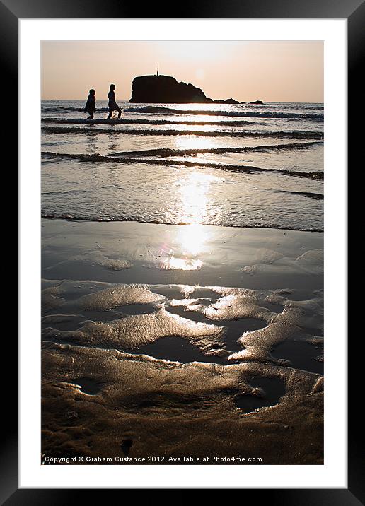 A Walk on the Beach Framed Mounted Print by Graham Custance