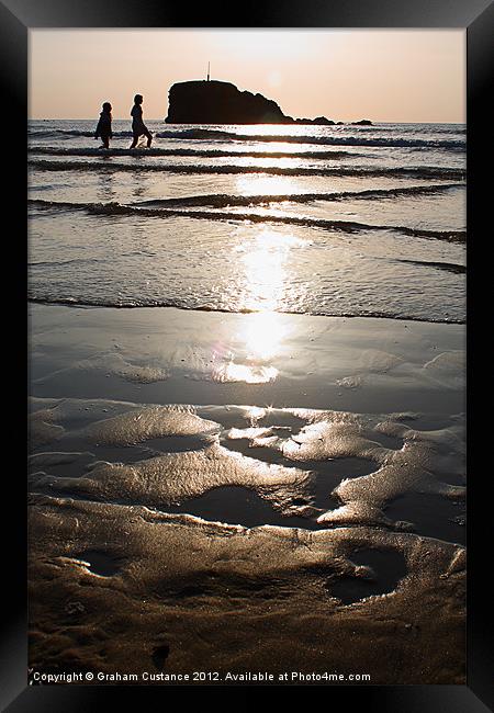 A Walk on the Beach Framed Print by Graham Custance