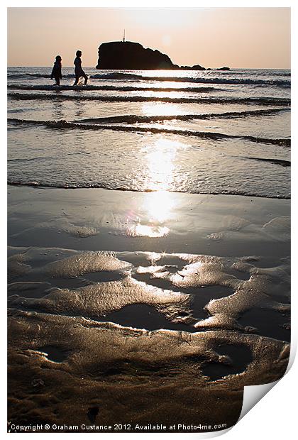 A Walk on the Beach Print by Graham Custance