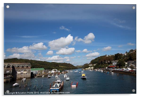 Looe Harbour Cornwall Acrylic by Oxon Images