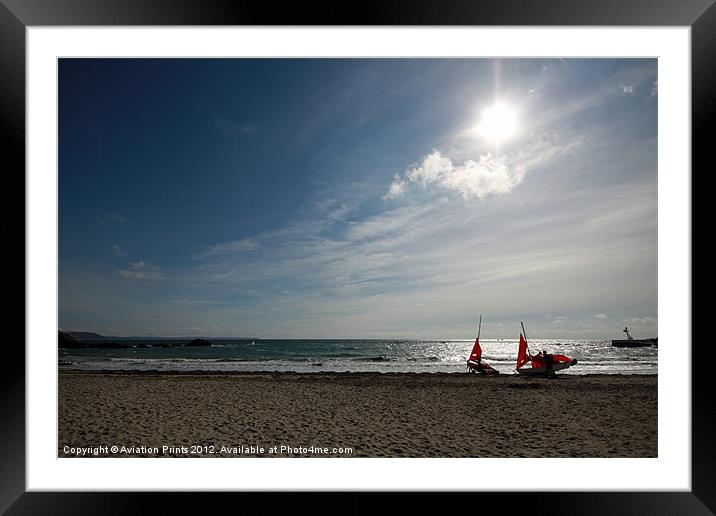 Yachts on Looe beach Framed Mounted Print by Oxon Images
