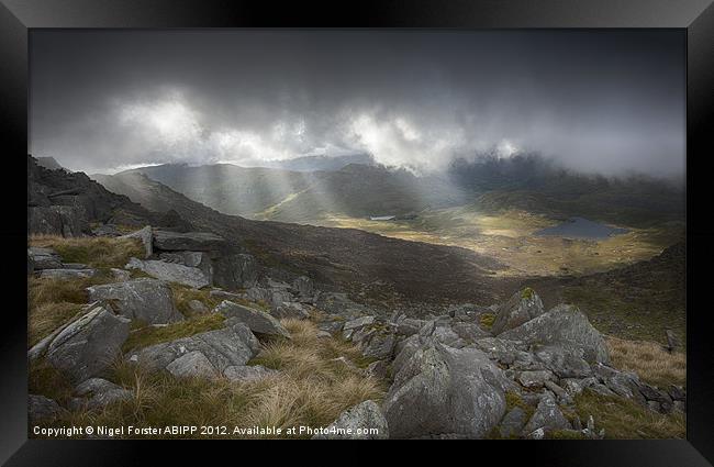 Snowdonia sunburst Framed Print by Creative Photography Wales