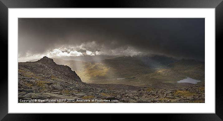 Glyderau sunburst Framed Mounted Print by Creative Photography Wales