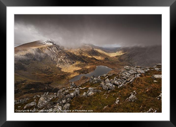 Y Garn Winter view Framed Mounted Print by Creative Photography Wales