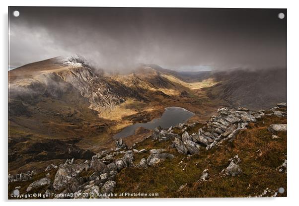 Y Garn Winter view Acrylic by Creative Photography Wales