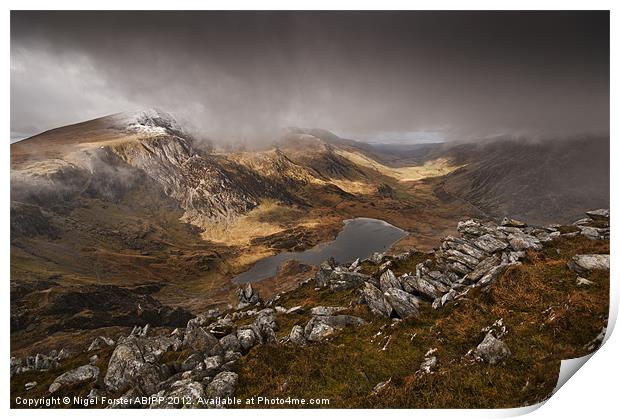 Y Garn Winter view Print by Creative Photography Wales