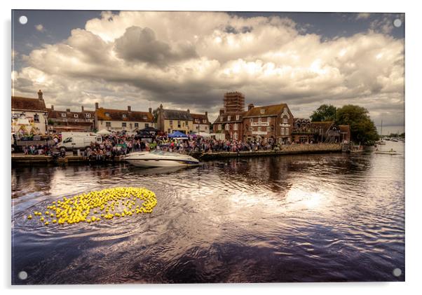 Wareham Duck Race Acrylic by Rob Hawkins