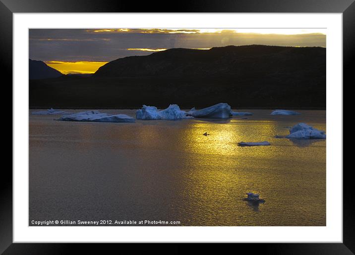 Iceberg Sunset Framed Mounted Print by Gillian Sweeney