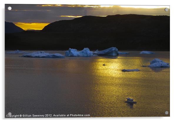 Iceberg Sunset Acrylic by Gillian Sweeney