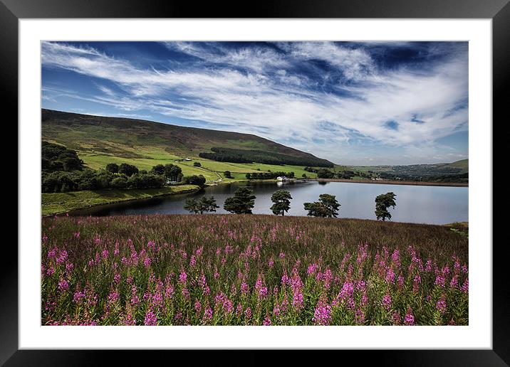 Dovestone Reservoir Framed Mounted Print by peter tachauer