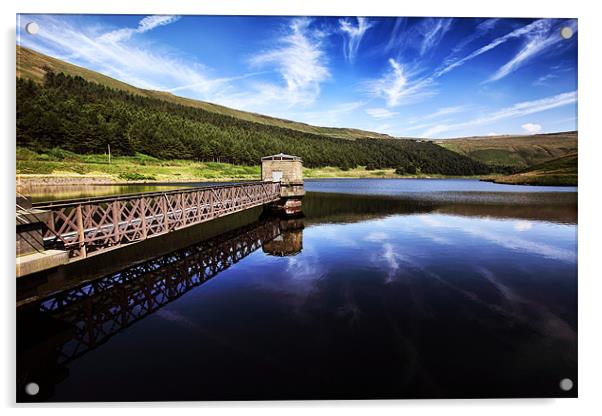 Dovestone Reservoir Acrylic by peter tachauer