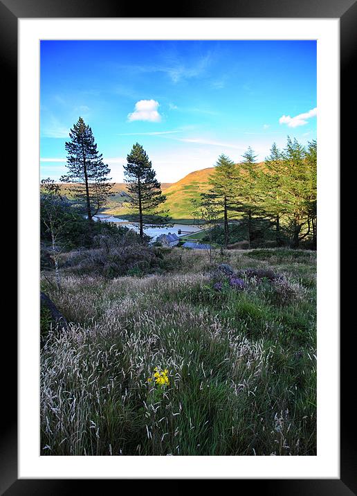 Dovestone Reservoir Framed Mounted Print by peter tachauer