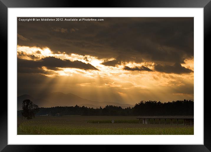 Ray of light Framed Mounted Print by Ian Middleton