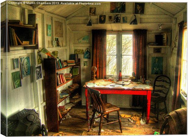 The Writing Shed, Dylan Thomas Canvas Print by Martin Chambers