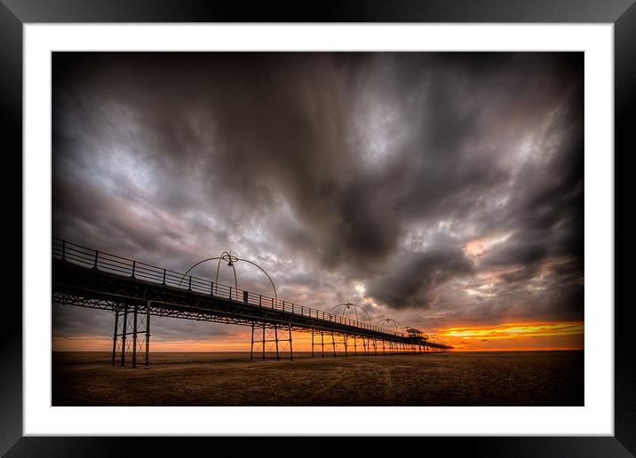 Southport Pier at Sunset - HDR Framed Mounted Print by Jeni Harney