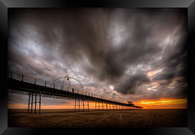 Southport Pier at Sunset - HDR Framed Print by Jeni Harney