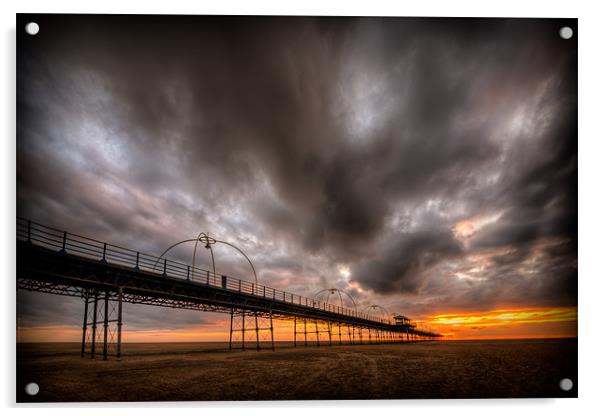 Southport Pier at Sunset - HDR Acrylic by Jeni Harney