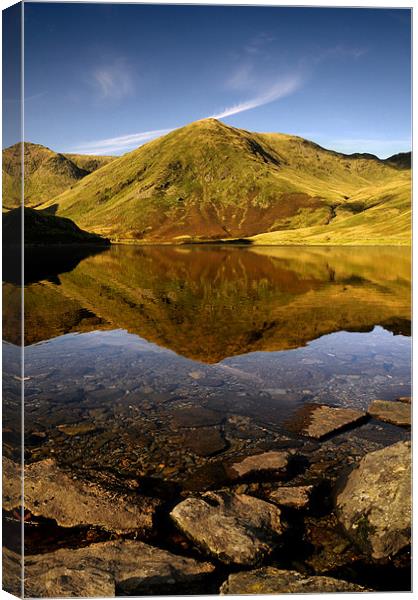 Lingmell end reflection Canvas Print by Robert Fielding
