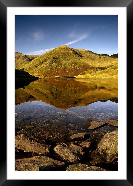 Lingmell end reflection Framed Mounted Print by Robert Fielding
