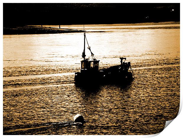 Fishing Boat on the Forth Print by Nick Murphy