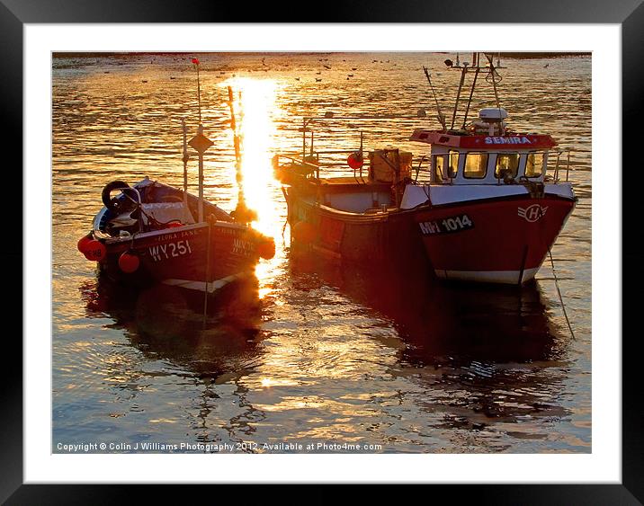 Fishing Boats At Staithes Framed Mounted Print by Colin Williams Photography