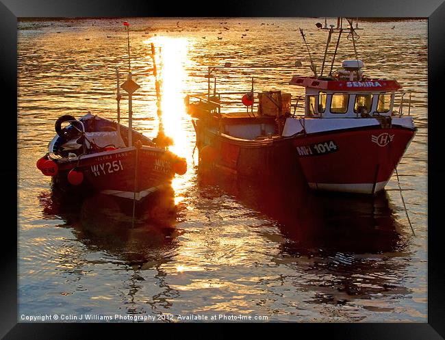 Fishing Boats At Staithes Framed Print by Colin Williams Photography