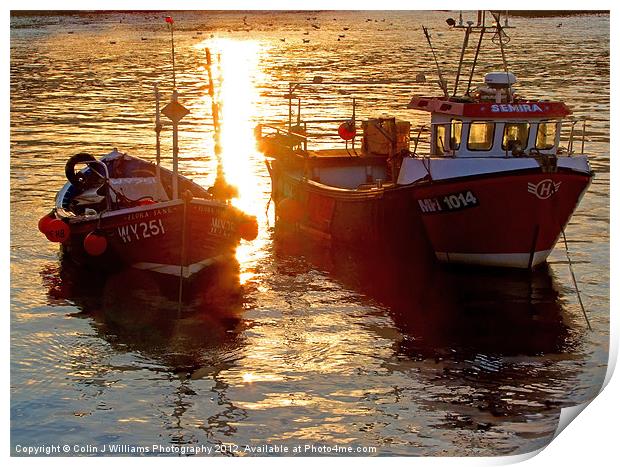 Fishing Boats At Staithes Print by Colin Williams Photography