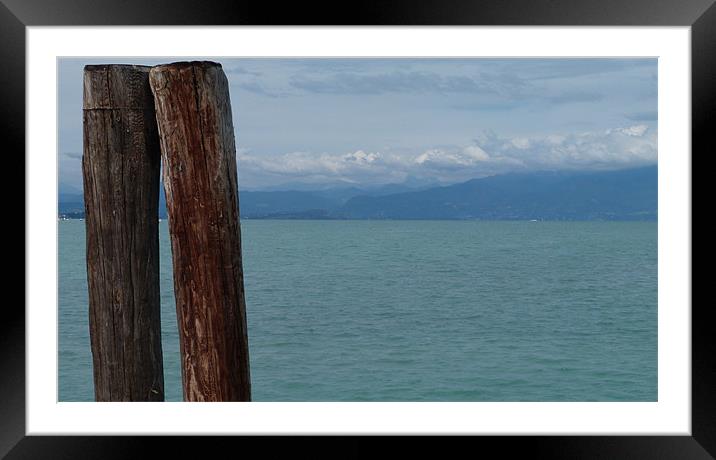 View across Lake Garda Italy Framed Mounted Print by Lynn hanlon