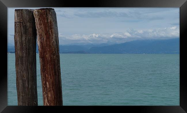 View across Lake Garda Italy Framed Print by Lynn hanlon
