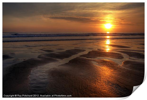 Sunrise and Sand Print by Ray Pritchard