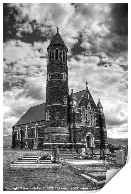 Sacred Heart Church, Dunlewey, Co Donegal Print by David McFarland