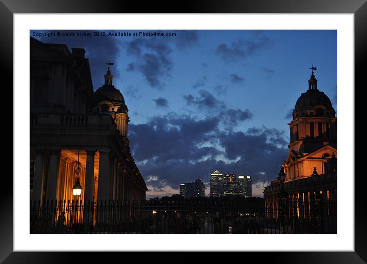London greenwich at night Framed Mounted Print by cairis hickey