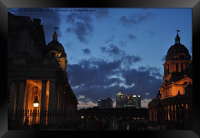 London greenwich at night Framed Print by cairis hickey