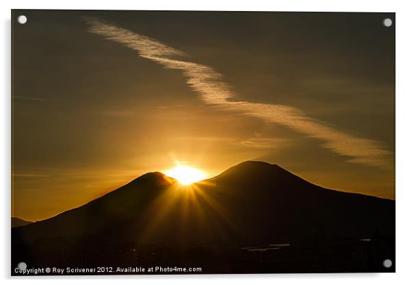 Vesuvius Sun Burst Acrylic by Roy Scrivener