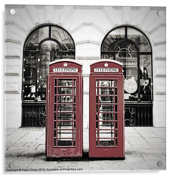 Red Telephone Box Acrylic by Dave Turner