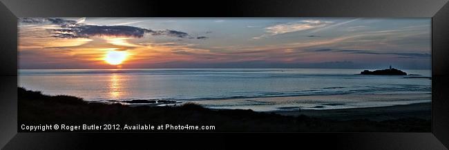 Cornish Sunset Panorama Framed Print by Roger Butler