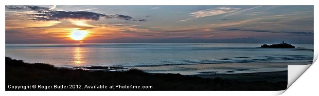 Cornish Sunset Panorama Print by Roger Butler