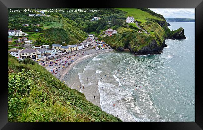 Llangrannog Framed Print by Paula J James