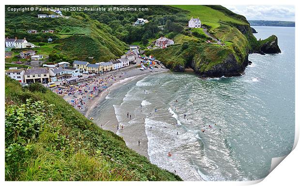 Llangrannog Print by Paula J James