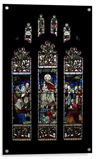 stained glass windows (St John the Baptist Church, Acrylic by Heather Newton