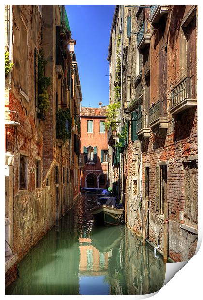 A canal in Sestiere di San Polo Print by Tom Gomez