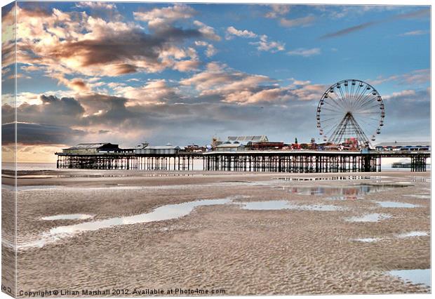 Central Pier-Blackpool Canvas Print by Lilian Marshall
