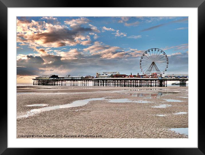 Central Pier-Blackpool Framed Mounted Print by Lilian Marshall
