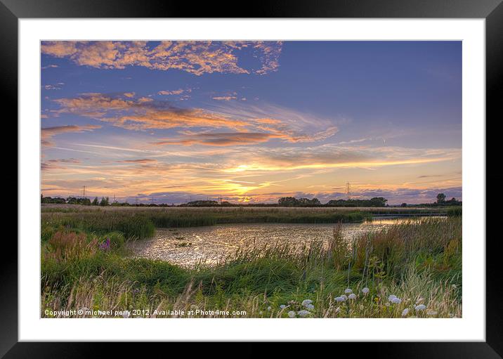Sundown at Jeskyns Framed Mounted Print by michael perry