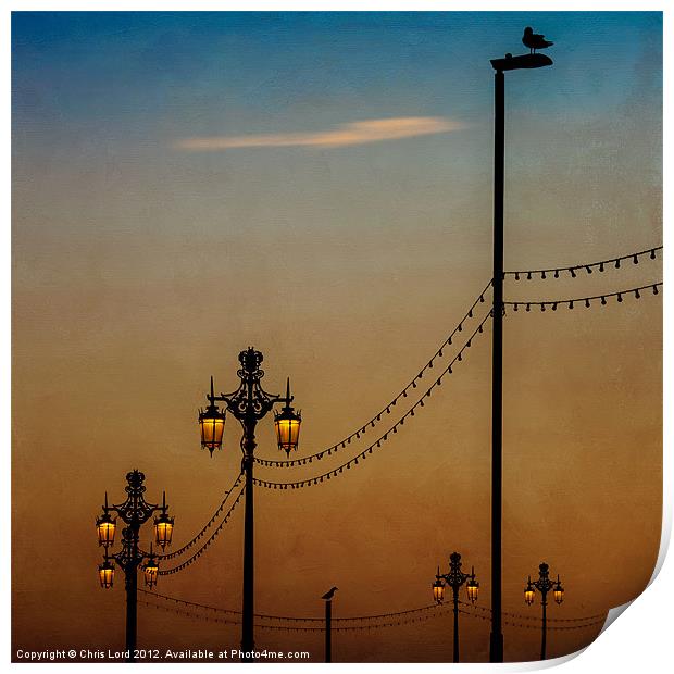 Seafront Lights, Brighton Print by Chris Lord