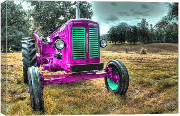 Little Pink Vintage Tractor Canvas Print by Gavin Wilson