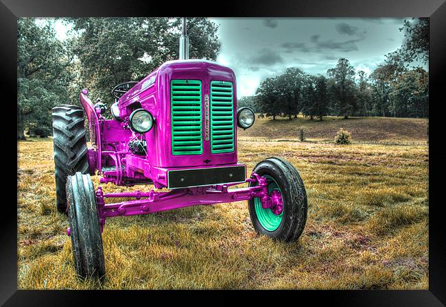 Little Pink Vintage Tractor Framed Print by Gavin Wilson